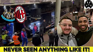 AC Milan Arrive & BOTTLE IT @ St. James’ Park + Meeting Callum Wilson!! Match Preview