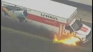 U-Haul truck bursts into flames during police chase in Los Angeles area