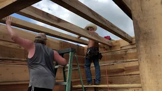 Building a Log Cabin on our Property Video 18 -- Installing loft floor joists