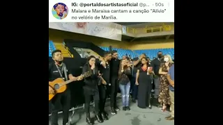 Tipografia gospel velório da cantora Marilia Mendonça Maiara e Maraisa cantando alívio Jessé Aguiar
