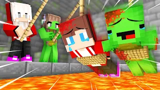 Why Family of JJ and Mikey HANGED THEM Over LAVA in Minecraft - Maizen