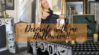 HALLOWEEN DECORATE WITH ME // LIVING ROOM // FIREPLACE MANTEL // PART 2 // DECORATING IDEAS 2021