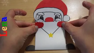 𝗞𝗿𝗲𝗮𝘁𝗶v 𝗺𝗶𝘁 𝗟𝗲𝗻𝗮 🎅 DIY Weihnachtskarte basteln - Weihnachtsmann zeichnen - DIY Christmas santa card