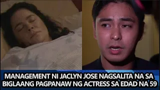 Management ni Jaclyn Jose NAGSALITA NA sa BIGLAANG PAGPANAW ng actress sa EDAD na 59