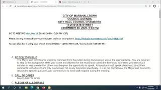 2020-12-28 Marshalltown City Council