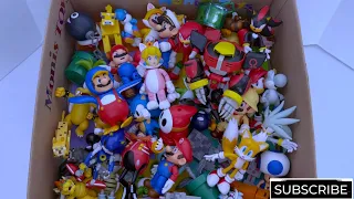 Box of Toys Mario Sonic and Minecraft Figures | Toy Figures with Names