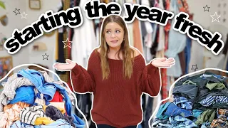 HUGE CLOSET CLEAN OUT for the new year! purge my closet with me ✨