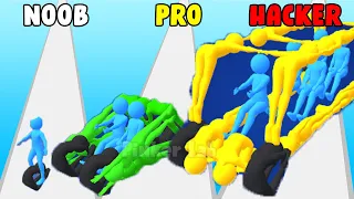 NOOB VS PRO VS HACKER in Human Vehicle - Walkthrough Game | Pinker Lab