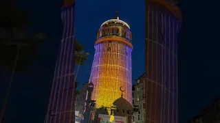 Projection on Galata Tower Istanbul Türkiye