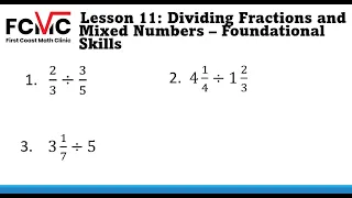 Dividing Fractions and Mixed Numbers - First Coast Math Clinic