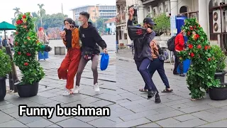 BUSHMAN PRANK, Scaring people, Funny prank, Manusia pohon di kota tua, Jakarta, Indonesia