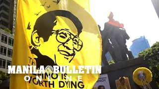 Supporters of Ninoy Aquino gather in commemoration of his 40th death anniversary