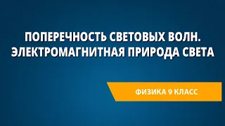 Поперечность световых волн. Электромагнитная природа света