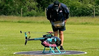 RC HUGHES 500 E SCALE MODEL ELECTRIC HELICOPTER FLIGHT DEMONSTRATION / Pöting Turbinemeeting 2016