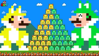 Can Giga Mario and Luigi collect 999x Giga Cat Bell in New Super Mario Bros. Wii | Game Animation