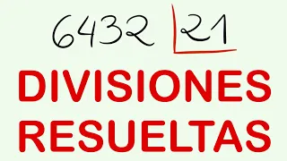 Divisiones resueltas por dos cifras : 6432 dividido entre 21