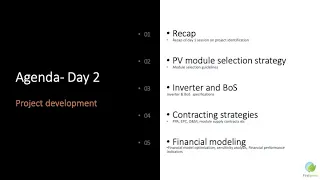 Firstgreen webinar   Utility scale solar project development   Day 2   Project Development