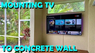 TV Mounting onto Concrete Wall With A Regular Drill.