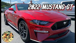 NEW 2022 FORD MUSTANG GT CONVERTIBLE PREMIUM: American Muscle 450 HP- Walkaround, Startup & Interior