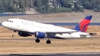 Delta Air Lines Airbus A319-114 [N371NB] Takeoff from PDX