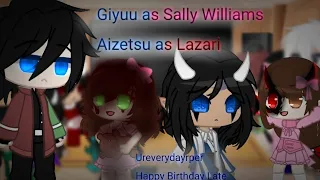Demon Slayer reagindo a Giyuu as Sally Williams e Aizetsu as Lazari