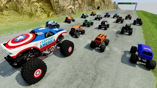 Small Monster Trucks Racing, Mud Battle with BeamNG Random