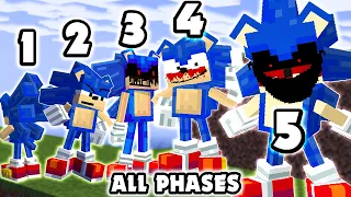 Minecraft Sonic EXE ALL PHASES | FNF VS Sonic EXE - Funkin For Hire Retake (FNF Mod/Minecraft)