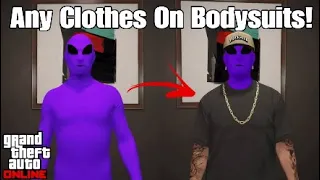 *VERY EASY* HOW TO PUT ANY CLOTHES ON A BODYSUIT GTA 5 ONLINE AFTER PATCH 1.50.