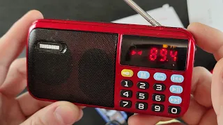 Portable Red MP3 Radio Speaker C-803. Support Two 18650 Battery.