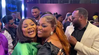 SEE HOW FUNKE AKINDELE GREETED IYABO OJO AND JJC AT THE PREMIERE OF SHE MUST BE OBEYED MOVIE