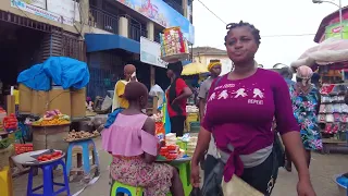 DAY AND NIGHT INSIDE AFRICA STREET MARKET GHANA ACCRA MAKOLA