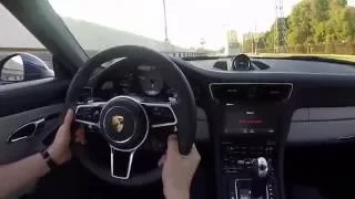 NEW 2017 Porsche Carrera S ride, exhaust sounds, acceleration 0-200