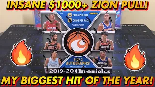 *MY BIGGEST HIT OF 2020! INSANE $1,000+ ZION!* 2019-20 Panini Chronicles Basketball Hobby Box Break