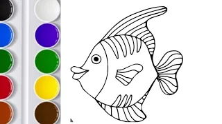 fish drawing,painting,colouring for kids & toddler's ||let's draw together