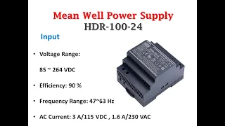 in stock HDR-100-24 24 VDC 3.83 A 92 W Enclosed Single Output Mean well Power Supply