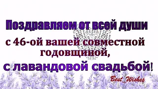 46 Лет Свадьбы Поздравление с Лавандовой Свадьбой с Годовщиной Красивая Прикольная Открытка в Стихах