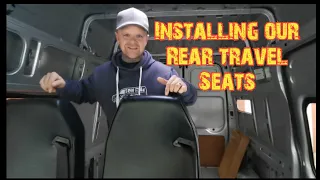 installing quick release rear travel seats on unwin rails in our Ford transit campervan conversion