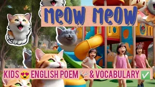 poem for kids ||  vocabulary  English Poem || learning || cat lovers || nursery rhymes || preschool