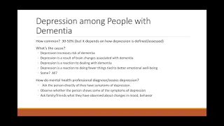Care Connection Webinar: Depression in Older People with Cognitive Impairment