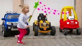Magic Little Girl Transforms cars for kids w/Thomas Toys Power Wheel Electric Cars