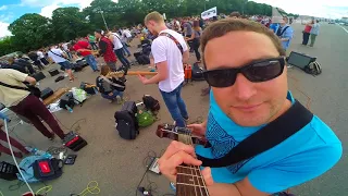 50+ guitarists on RocknMob#5. GoPro video. I Love Rock n Roll.   Moscow