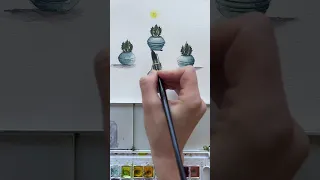Shadow placement is important to helping your painting look realistic #watercolor #arttutorial #art