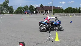 I runda Gymkhana GP 2024 Bolesławiec - Maciej Norek - Suzuki SV650S - 8GP (30,000)