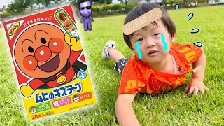 【手当ごっこ】みつきくんが公園でケガしちゃった！アンパンマンのばんそこう貼って！安全に遊ぼう♪