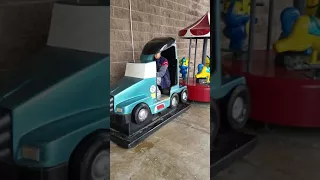 1990s Semi truck kiddie ride "Walmart Mini Rig" (Teal; Recently mute)