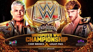 WWE King And The Queen Of The Ring 2024 Cody Rhodes vs Logan Paul  Official Match Card