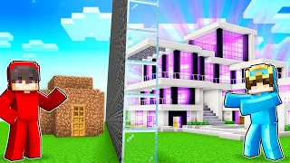 Nico vs Cash MANSION House Battle In Minecraft!