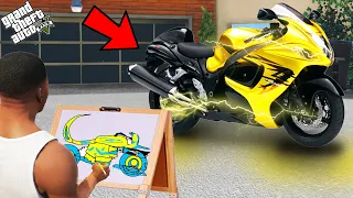 Franklin Uses Magical Painting To Make The Strongest Bike Ever In Gta V !