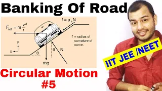 11 chap 4 | Circular Motion 05 | Banking Of Road IIT JEE NEET | Banking of Road with Friction |