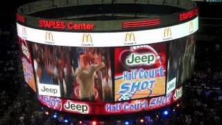 LA Clippers fan nails half court shot to win Jeep on his 21st birthday! 04/16/2012